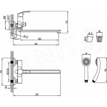 Смеситель для ванны Lemark Plus Advance LM1251C
