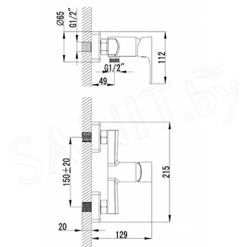 Смеситель для душа Lemark Plus Factor LM1603C