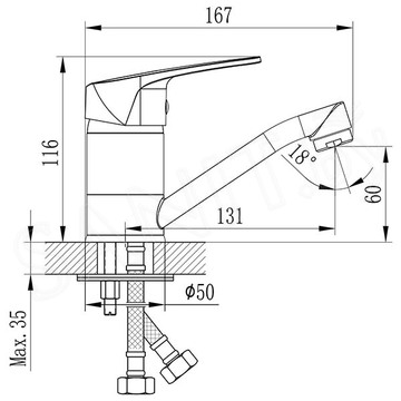 Смеситель для кухонной мойки Rossinka D40-22