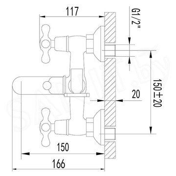 Смеситель для ванны Lemark Standard LM2102C