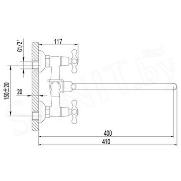 Смеситель для ванны Lemark Standard LM2151C