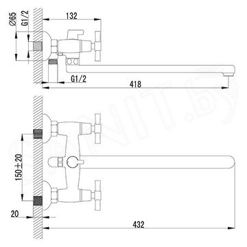 Смеситель для ванны Lemark Neo LM2212C