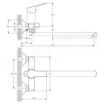 Смеситель для ванны Rossinka RS29-33