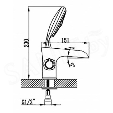 Смеситель на борт ванны Lemark Omega LM3145C