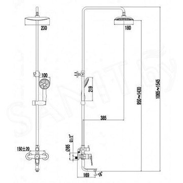 Душевая стойка Lemark Omega LM3162C