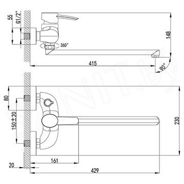 Смеситель для ванны Lemark Atlantiss LM3217C