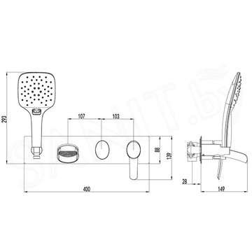 Смеситель встраиваемый Lemark Atlantiss LM3224C (2 функции)