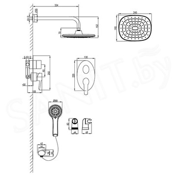 Душевая система Lemark Atlantiss LM3229C встраиваемая