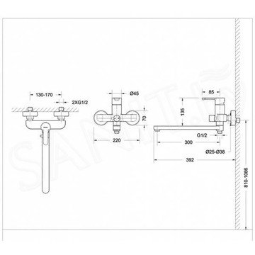 Смеситель для ванны Bravat Stream F63783C-L