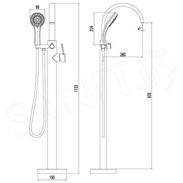 Смеситель для ванны Lemark Atlantiss LM3244C