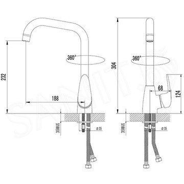 Смеситель для кухонной мойки Lemark Pramen LM3305C