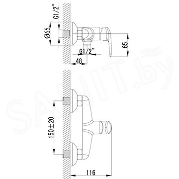 Смеситель для биде Lemark Pramen LM3318C с гигиеническим душем