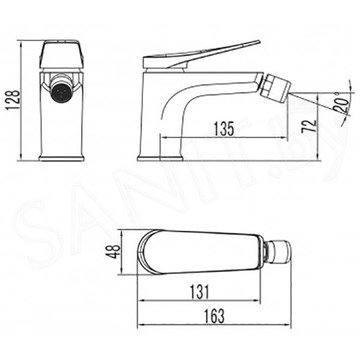 Смеситель для биде Lemark Bronx LM3708BL