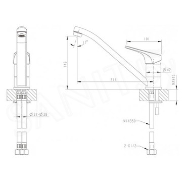 Смеситель для кухонной мойки Bravat Drop-D F748162C