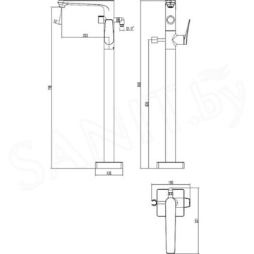 Смеситель для ванны Lemark Bronx LM3744GM