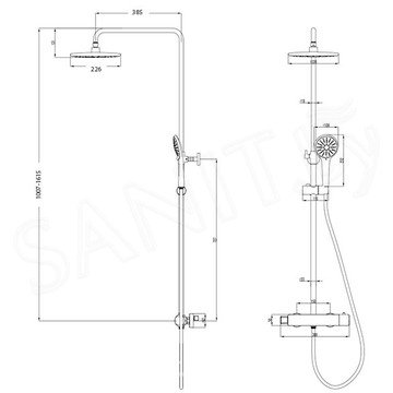 Душевая стойка Lemark Bronx LM3770GM с термостатом