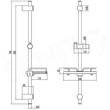 Душевая штанга Lemark Bronx LM3775BL / LM3775GM