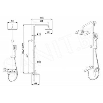 Душевая стойка Bravat Arden F6351385CP-A1-RUS