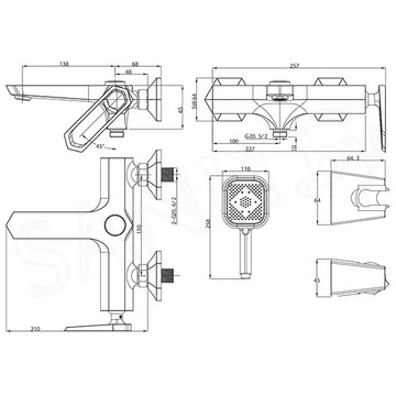 Смеситель для ванны Lemark Prizma LM3914C