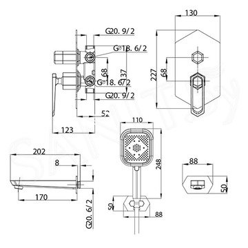 Душевая система Lemark Prizma LM3922C встраиваемая