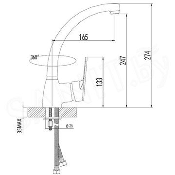 Смеситель для кухонной мойки Lemark Luna LM4105C