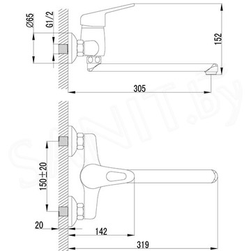 Смеситель для кухонной мойки Lemark Luna LM4111C