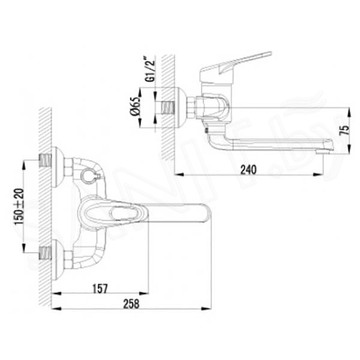 Смеситель для ванны Lemark Luna LM4114C