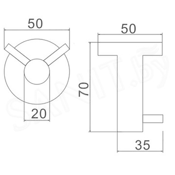 Крючок Ledeme L71705U-2 / L71705B-2
