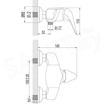 Смеситель для душа Lemark Poseidon LM4233C