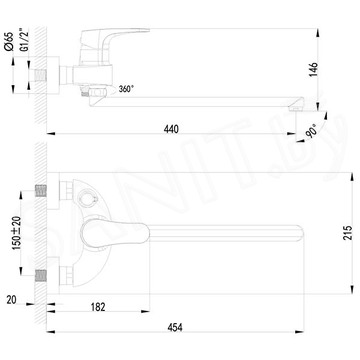 Смеситель для ванны Lemark Shift LM4317C