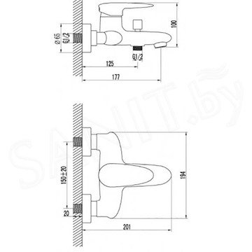 Смеситель для ванны Lemark Status LM4402C