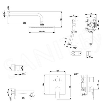 Душевая система Lemark Shift LM4322C встраиваемая