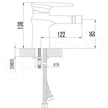 Смеситель для биде Lemark Status LM4408C