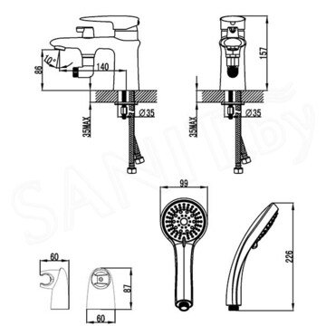 Смеситель на борт ванны Lemark Status LM4415C