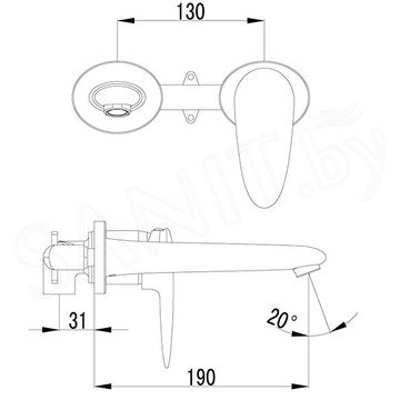 Смеситель встраиваемый Lemark Status LM4426C (1 функция)