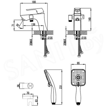 Смеситель на борт ванны Lemark Unit LM4515C