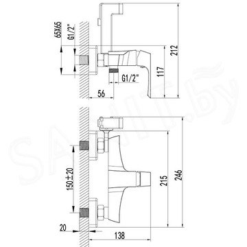 Смеситель для биде Lemark Unit LM4518C с гигиеническим душем