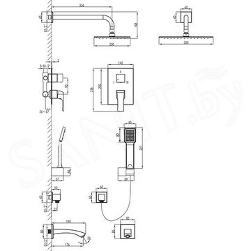 Душевая система Lemark Unit LM4522C встраиваемая