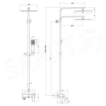 Душевая стойка Lemark Unit LM4562C