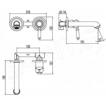 Смеситель встраиваемый Lemark Villa LM4826C (1 функция)