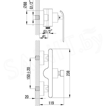 Смеситель для душа Lemark Melange LM4903CW