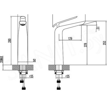 Смеситель для умывальника Lemark Melange LM4909CW