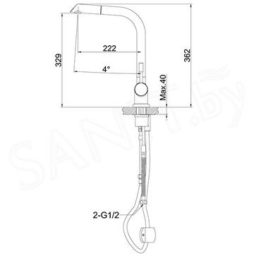 Смеситель для кухонной мойки Lemark Expert LM5075S с выдвижным изливом