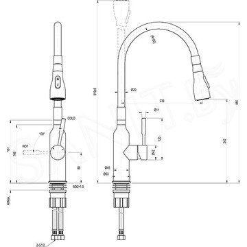 Смеситель для кухонной мойки Lemark Expert LM5082S-Green