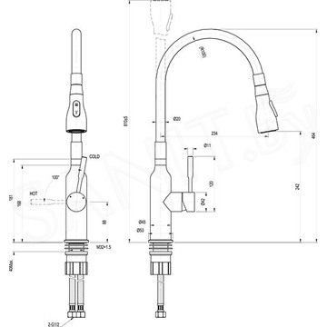 Смеситель для кухонной мойки Lemark Expert LM5082S-Red