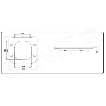 Напольный унитаз CeramaLux 1222A безободковый (с крышкой SoftClose)