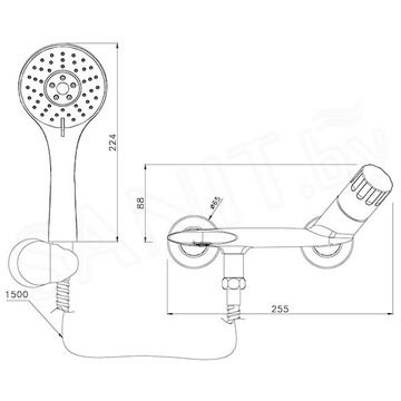 Смеситель для ванны Lemark Wing LM5302C