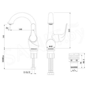 Смеситель для умывальника Lemark Swan LM5406BG