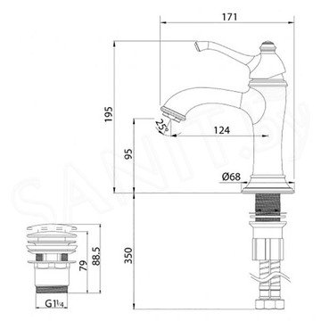 Смеситель для умывальника Lemark Greek LM5506GG