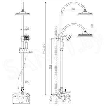 Душевая стойка Lemark Intense LM5662C